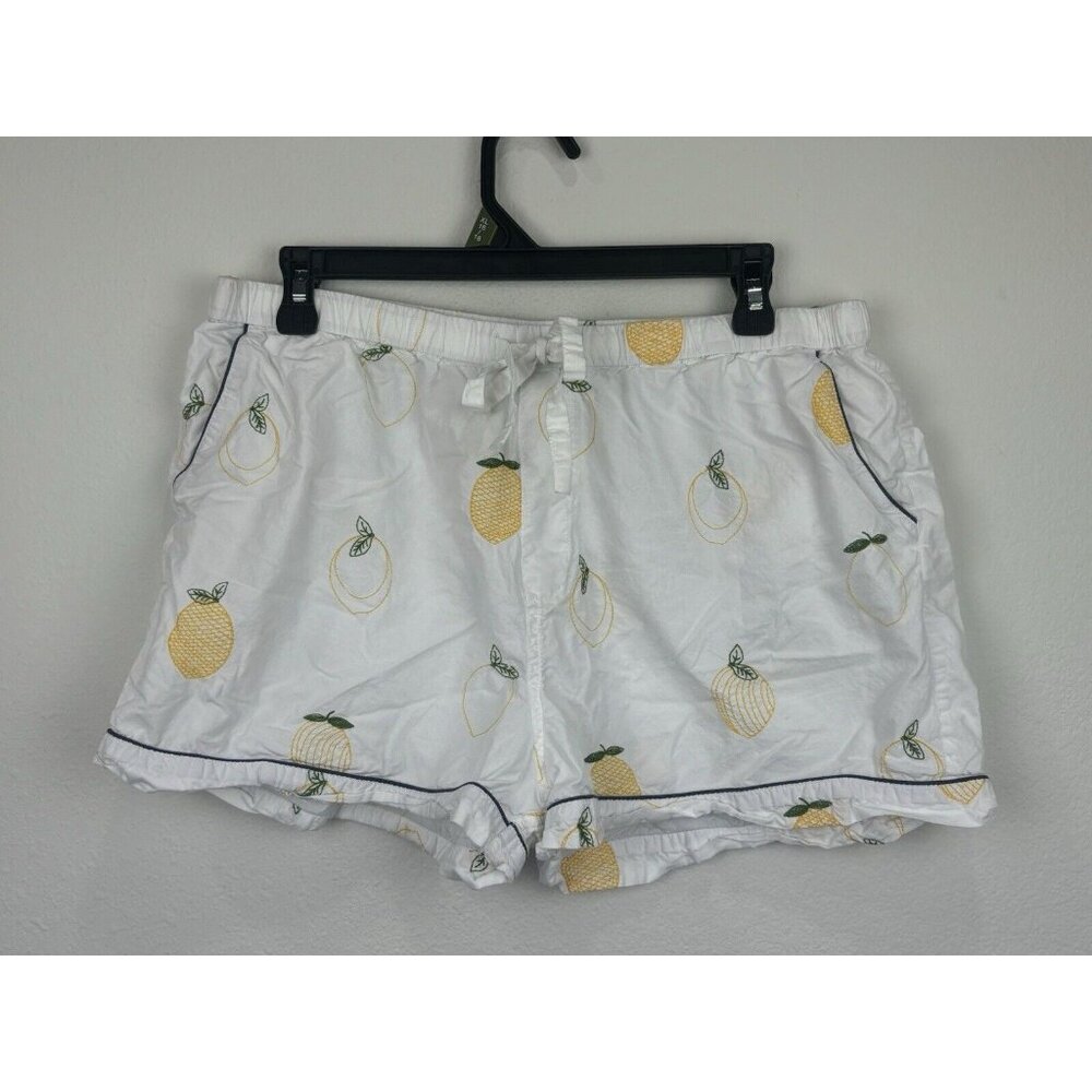 Printfresh White Pajama Shorts with Lemon Print